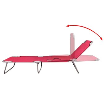 Ligbed inklapbaar gepoedercoat staal rood 3
