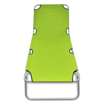 Ligbed inklapbaar gepoedercoat staal appeltjesgroen 2