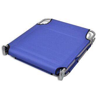 Ligbed inklapbaar met hoofdkussen gepoedercoat staal blauw 6