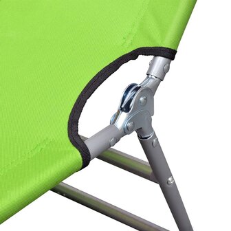Ligbed inklapbaar met hoofdkussen gepoedercoat staal groen 5