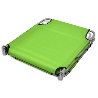 Ligbed inklapbaar met hoofdkussen gepoedercoat staal groen 6