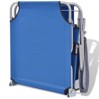 Ligbed met luifel staal blauw 7