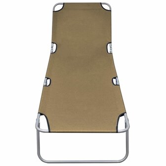 Ligbed inklapbaar met verstelbare rugleuning taupe 3