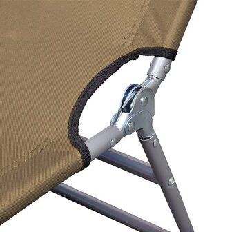 Ligbed inklapbaar met verstelbare rugleuning taupe 5