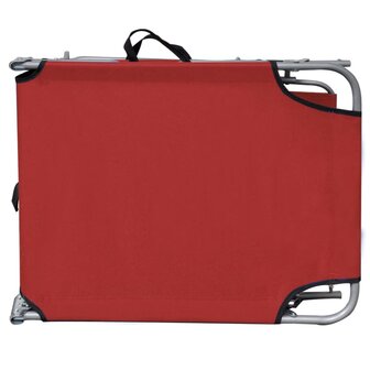 Ligbed inklapbaar met luifel aluminium rood 4