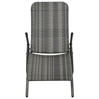 Ligbed inklapbaar poly rattan grijs 2