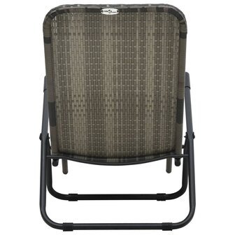Ligbed inklapbaar poly rattan grijs 5