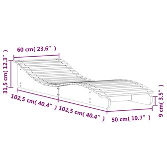 Ligbed 205x60x31,5 cm massief grenenhout 9