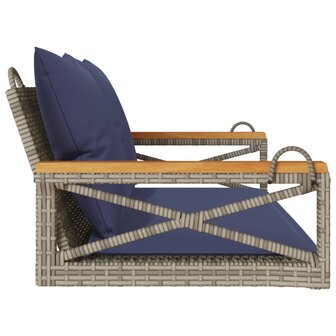 Schommelbank met kussens 109x62x40 cm poly rattan grijs 5