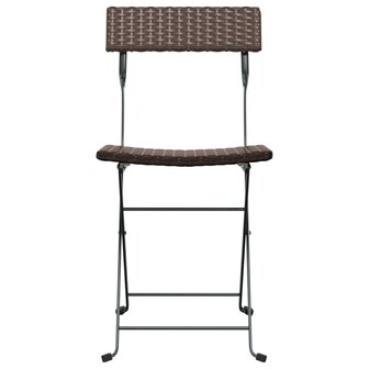 Bistrostoelen 4 st inklapbaar poly rattan en staal bruin 4