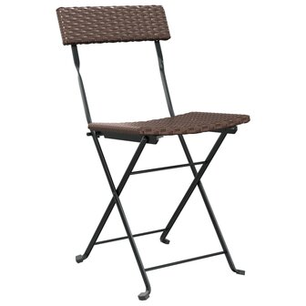 Bistrostoelen 6 st inklapbaar poly rattan en staal bruin 3