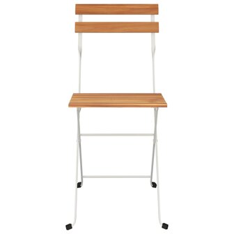 Bistrostoelen 4 st inklapbaar massief acaciahout en staal 4
