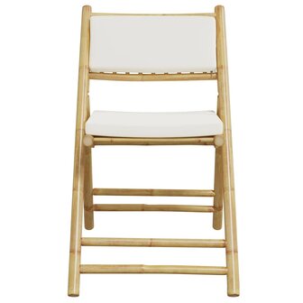 Bistrostoelen 6 st inklapbaar met kussens bamboe cr&egrave;mewit 4