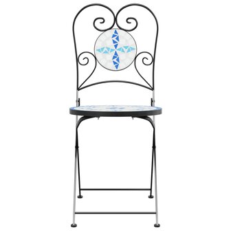 Bistrostoelen 2 st inklapbaar keramiek blauw en wit 4