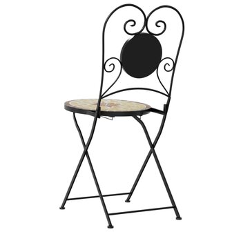 Bistrostoelen 2 st inklapbaar keramiek terracottakleurig en wit 7