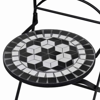 Bistrostoelen inklapbaar 2 st keramiek zwart en wit 4