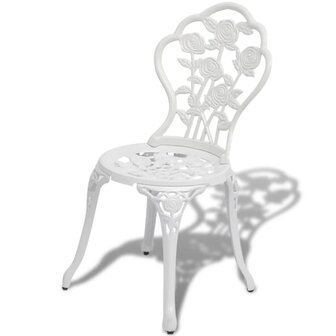 Bistrostoelen 2 st gietaluminium wit 2