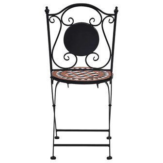 Bistrostoelen moza&iuml;ek 2 st keramiek bruin 4