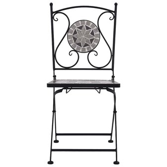 Bistrostoelen moza&iuml;ek 2 st grijs 3