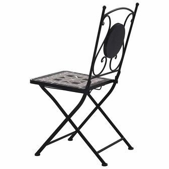 Bistrostoelen moza&iuml;ek 2 st grijs 4