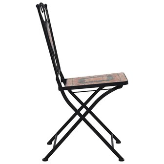 Bistrostoelen moza&iuml;ek 2 st oranje en grijs 4