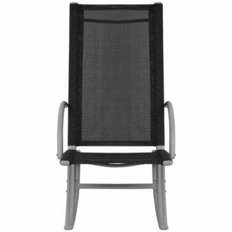Tuinschommelstoelen 2 st staal en textileen zwart 5