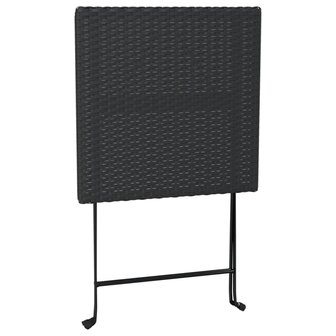 Bistroset inklapbaar 3 st poly rattan zwart 7