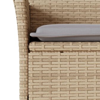 3-delige Bistroset met kussens poly rattan en glas beige 5