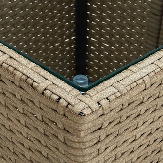 3-delige Bistroset met kussens poly rattan en glas beige 6