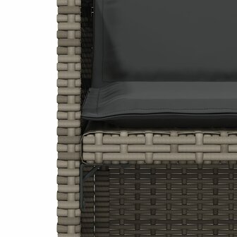3-delige Bistroset met kussens poly rattan grijs 6