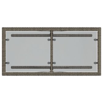 3-delige Bistroset met kussens poly rattan grijs 9