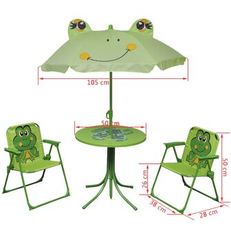 3-delige Bistroset voor kinderen met parasol groen 6