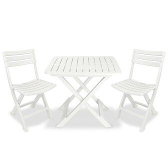 3-delige Bistroset inklapbaar kunststof wit 1
