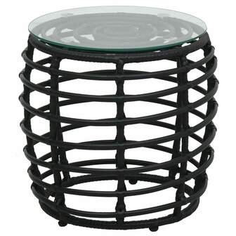 3-delige Bistroset poly rattan zwart 2