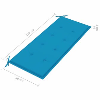 Tuinbank inklapbaar met kussen 118 cm bamboe 9