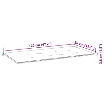 Tuinbank inklapbaar met kussen 118 cm bamboe 9