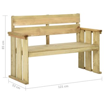Tuinbank 121 cm ge&iuml;mpregneerd grenenhout 7