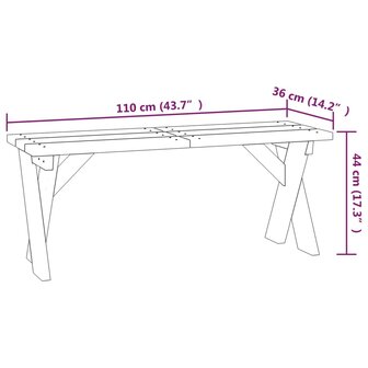 Tuinbank 110 cm ge&iuml;mpregneerd grenenhout 6