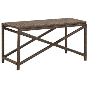 Tuinbank 80 cm poly rattan bruin 1