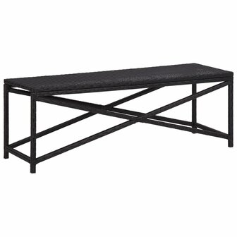 Tuinbank 120 cm poly rattan zwart 1