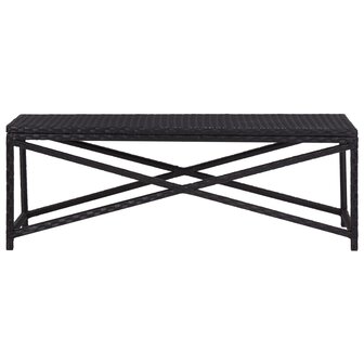 Tuinbank 120 cm poly rattan zwart 2