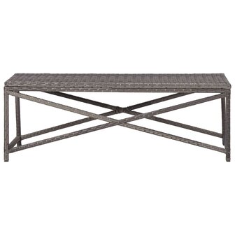 Tuinbank 120 cm poly rattan grijs 2