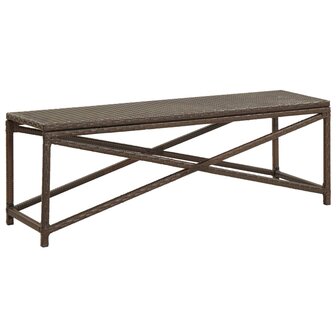 Tuinbank 120 cm poly rattan bruin 1