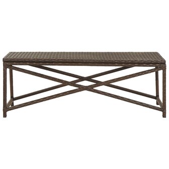Tuinbank 120 cm poly rattan bruin 2