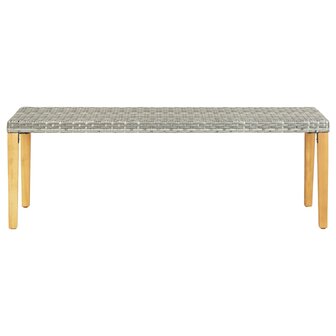 Tuinbank 80 cm poly rattan grijs 2
