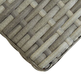 Tuinbank 120 cm poly rattan en massief acaciahout grijs 4