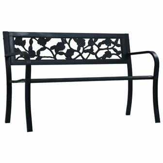 Tuinbank 125 cm staal zwart 1