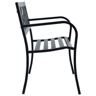 Tuinbank 125 cm staal zwart 3