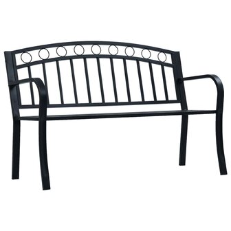 Tuinbank 125 cm staal zwart 1
