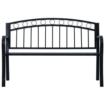 Tuinbank 125 cm staal zwart 2